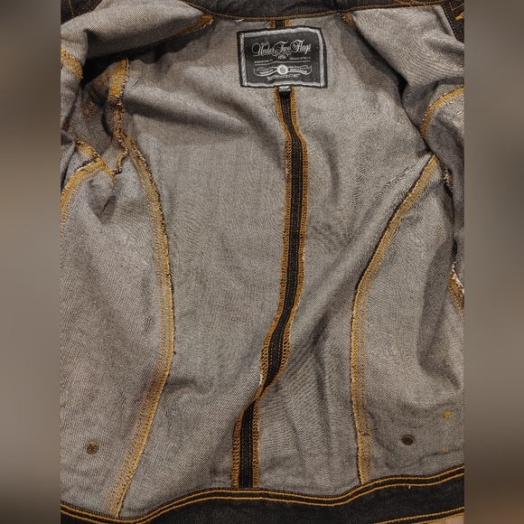 Under Two Flags Premium Black Denim Jacket - Picture 4 of 11